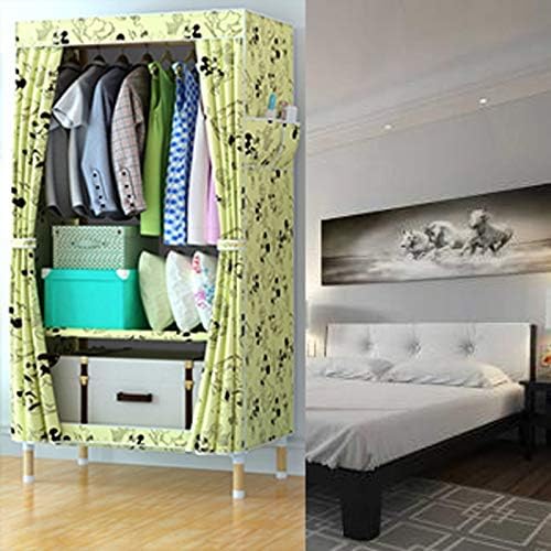 Single Simple Solid Wood Cloth Closet Assembly Wardrobe Portable Furniture Ro...