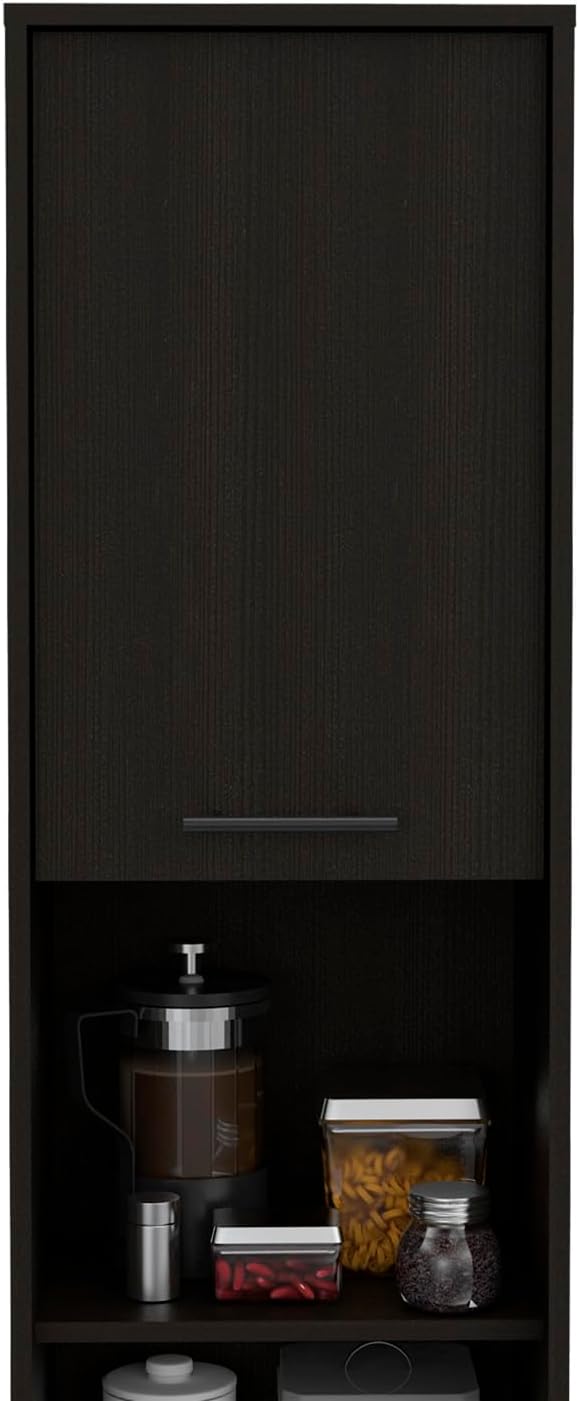 2-Door Pantry Cabinet, with Two 2-Cabinet Spaces and Two Open Shelves