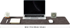 Distressed Leather Desk Mat - Non-Slip PU Desk Pad for Office and Home - Desk Organization and Accessories - Ideal for Large Mouse Pad and Desk Mats on Top of Desks(Slate Gray,36"x 17")