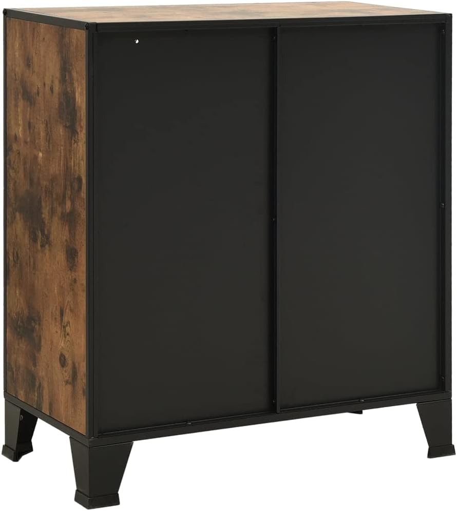 Rustic Brown Storage Cabinet 14.2 x 28.3 x 32.3 in Industrial Bathroom Organi...