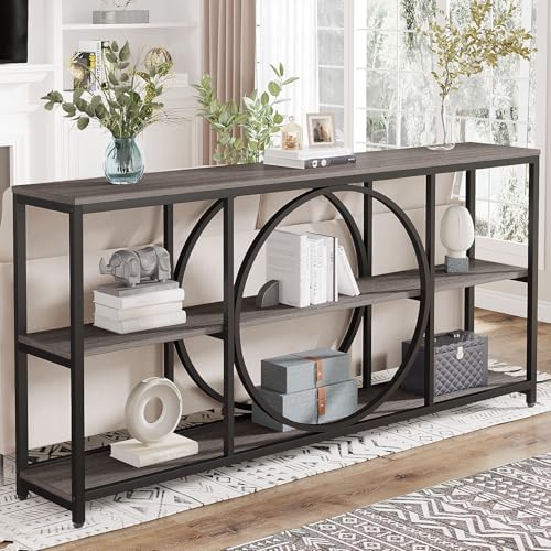 Tribesigns Extra Long Console Table, 70.9" Sofa Table with 3 Tier Shelve...