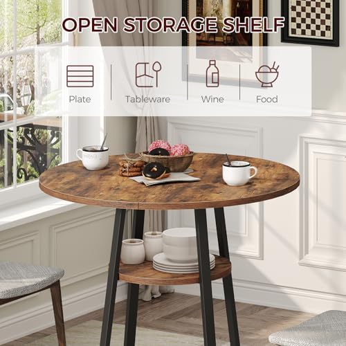 MAHANCRIS 31.5" Round Dining Table for 2-4, Farmhouse Kitchen Table with...
