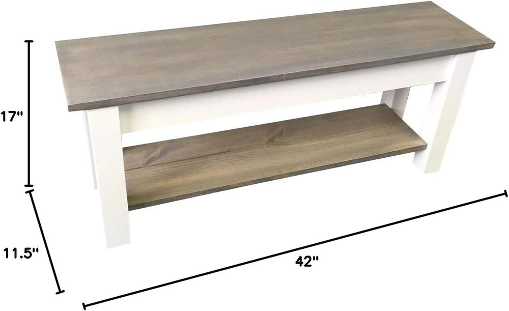 Ezekiel and Stearns Cottage Bench with Shelf (42)