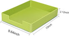 Letter-Size Tray, 2PCS A4 Plastic Stackable Paper Tray, Desk Drawer Organizer for Office, School, Home Storage, and Storage Containers for Christmas Ornaments, Gift Wrap (2X Green)