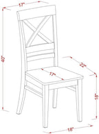 East West Furniture QUIN9-WHI-W 9 Piece Dining Table Set Includes a Rectangle Dinner Table with Butterfly Leaf and 8 Dining Room Chairs, 40x78 Inch, Buttermilk & Cherry