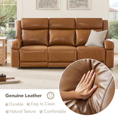 Watson & Whitely Genuine Leather Power Recliner Sofa & Loveseat Set, ...