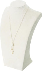 Coward Necklace Bust Stand for Selling Show, Beige Velvet Necklace Jewelry Display Holder for Home Use or Store Shop Show (11" Hight)