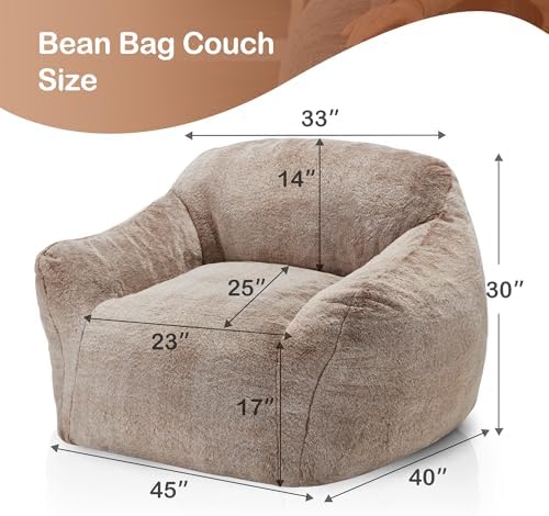 Homguava Giant Bean Bag Chairs for Adults,Large Bean Bag Couch with Arms | Bi...