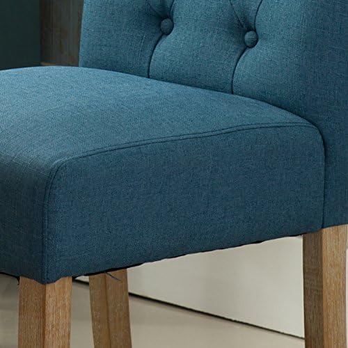 Roundhill Furniture Habit Solid Wood Tufted Parsons Dining Chair (Set of 2), ...