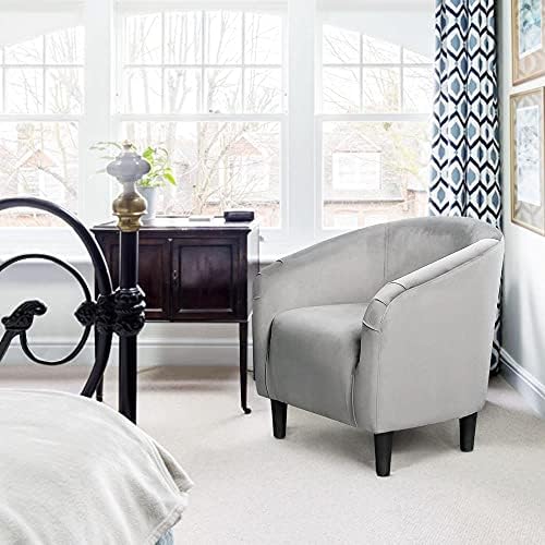 Yaheetech Compact Velvet Accent Chairs Set of 2 for Small Spaces, Gray