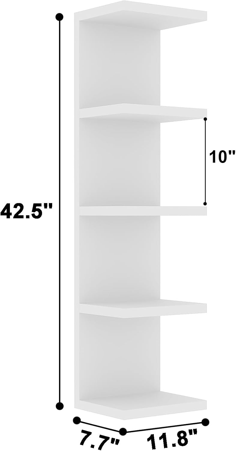LitaEther 5 Tier Lack Floating Shelf, White Wall Shelf Unit,Display Shelf