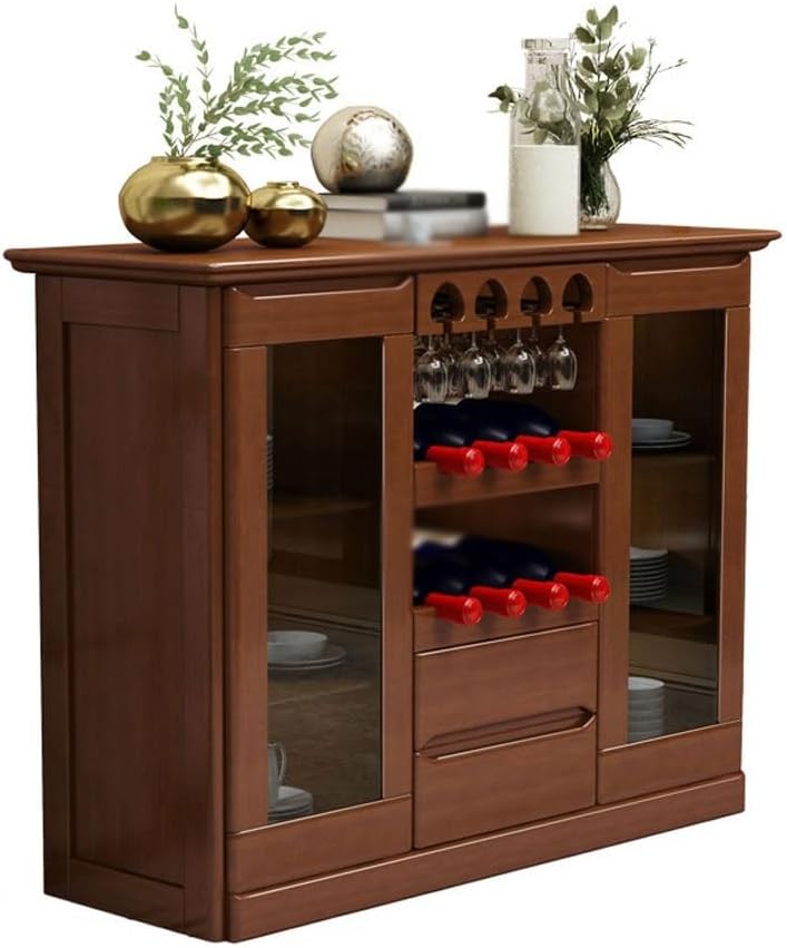 Entryway Cabinet Chinese Solid Wood Wine Cabinet Restaurant Multifunctional D...