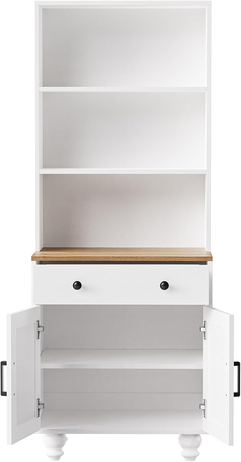 Farmhouse Kitchen Pantry Cabinet, 63'' Tall Storage Cabinet Wood Food...