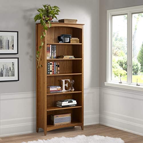 Camaflexi Shaker Style 6 Shelf Bookcase / Solid Wood / 72 inch Tall / Adjusta...