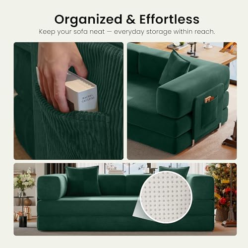 78.8" Convertible Futon Sofa Bed, Couch for Living Room | Corduroy Loves...