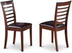 East West Furniture NOML5C-MAH-LC 5 Piece Dining Table Set Includes a Rectangle Dining Room Table with Butterfly Leaf and 2 Faux Leather Upholstered Chairs with 2 Benches, 32x54 Inch, Mahogany