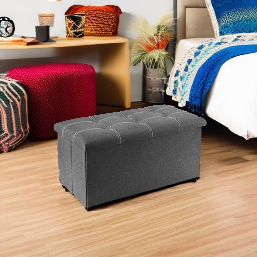YOUDENOVA Ottoman with Storage, 30" Storage Ottoman Bench, Linen Gray | ...