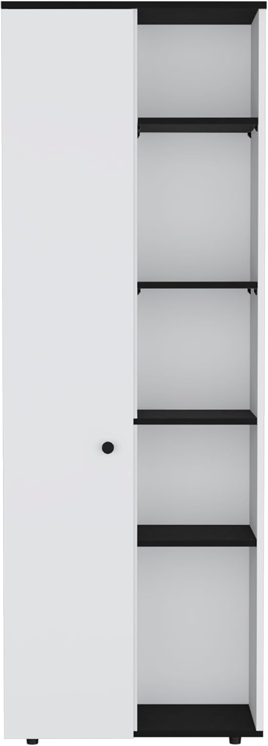 Kitchen Pantry Storage Cabinet with and Five Interior and Exterior Shelves,St...