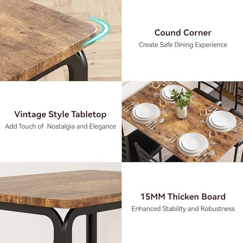 GarveeHome 5-Piece Kitchen Dining Room Table Chair Set for Small Space, Indoo...