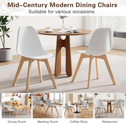 VECELO Dining Chairs Set of 4, Mid-Century Modern Kitchen & Dining Room C...