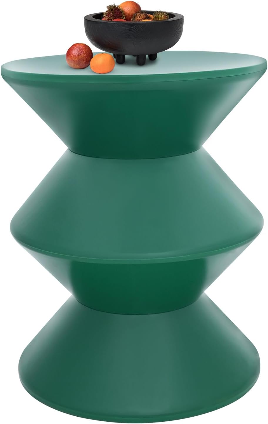 Side Table, Floor Standing Round Sofa Side Table, Modern Hourglass and Geomet...