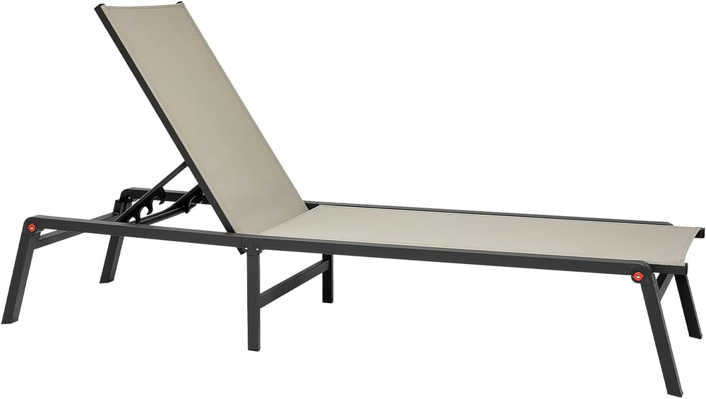 VEVOR Outdoor Chaise Lounge Chair Set of 2, 400 lbs Weight Capacity, Foldable...