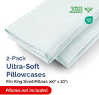 King Pillow Cases - 2 Pack - Super Soft Pillowcase Covers - Envelope Enclosure - Hotel Quality Pillow Protectors - Wrinkle Free, Shrink and Stain Resistant - Machine Washable - 20" x 40" (Ice Blue)