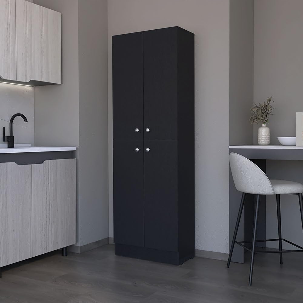 Mid-Century Retro Pantry Cabinet, Storage Cabinet for Kitchen Hallway Entrywa...