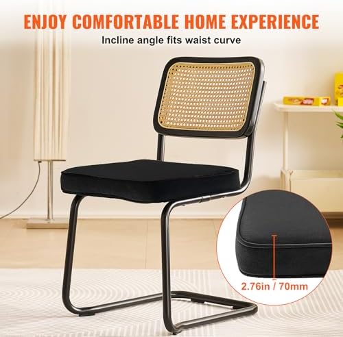 VEVOR Rattan Dining Chairs Set of 2, Mid Century Modern Dining Chair, Upholst...