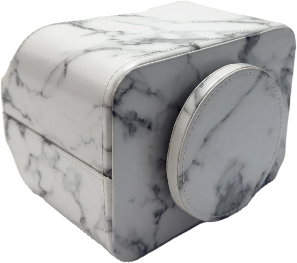UnionBasic Rotating Desk Organizer, 360 Degree Desk Spinning Caddy, Desktop TV Guide/Mail/Media/Remote Controller Holder Organizer,Marble White