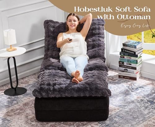 Hobestluk Small Couch Sofa Chaise Lounge Chair Recliner Chair with Footrest |...