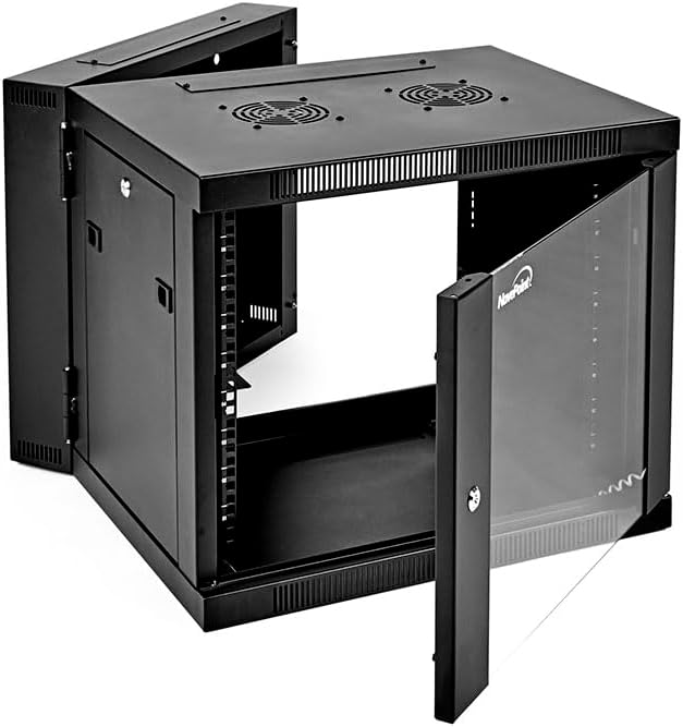 NavePoint 9U Wall Mount Cabinet with Hinged Back - 25.5” Deep, Server Rack En...