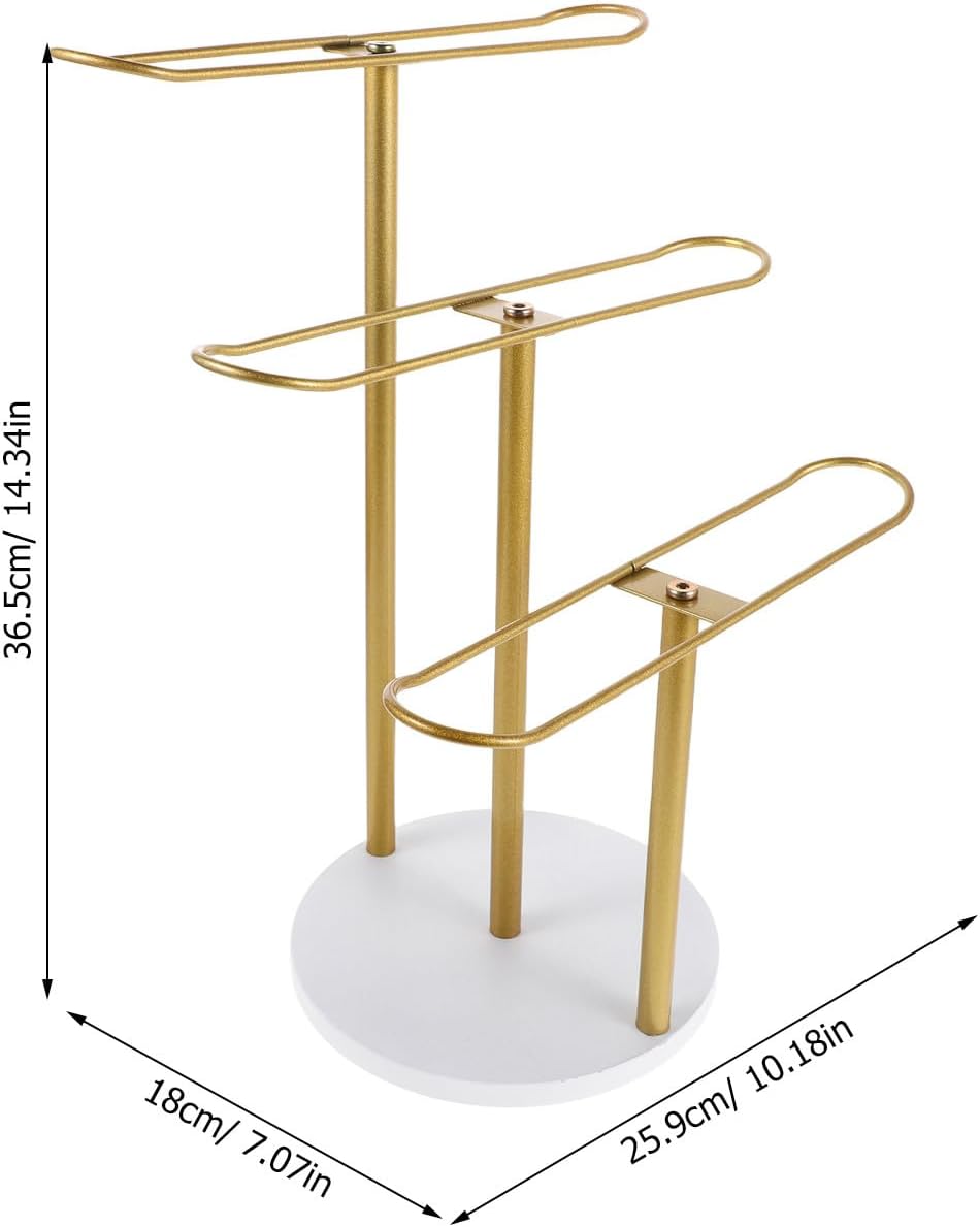 Headband Holder Organizer Stand Metal 3-Tier Hairband Display Rack Hair Hoop Hair Accessories Holder Bracelet Jewelry Stand