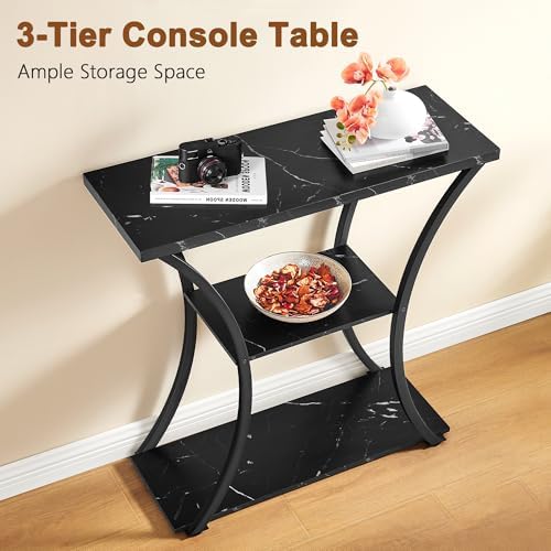 Hoctieon 3 Tier Console Table with Open Wood Shelves, Decorative Entryway Tab...