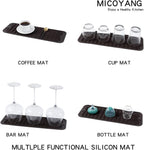 Silicone Dish Drying Mat for Multiple Usage,Easy clean,Eco-friendly,Heat-resistant Silicone Mat for Kitchen Counter,Sink,Bar,Bottle,or Cup Coffee M 17 inches x 6 inches