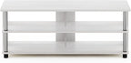 Furinno Turn-N-Tube Shoe Rack, 3-Tier Shoe Organizer, Compact Shoe Storage with Open Shelves and Stainless Steel Tubes, 15.5 x 41.1 x 15.8, for Closet Entryway, Office, Garage, White Oak