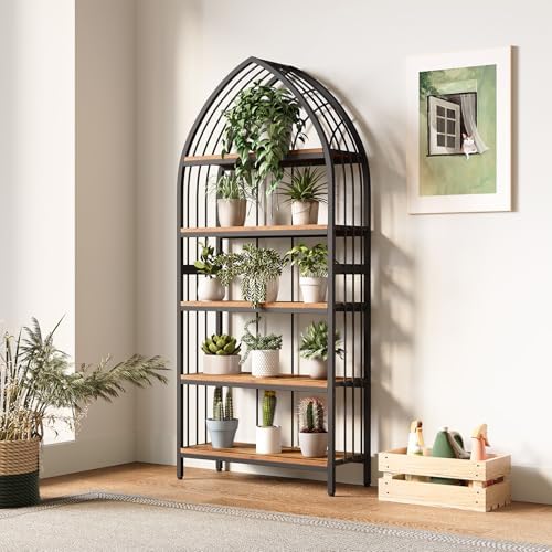LITTLE TREE 74.8" Tall Bookshelf, 5-Tier Heavy Duty Bookcase, Large Load...