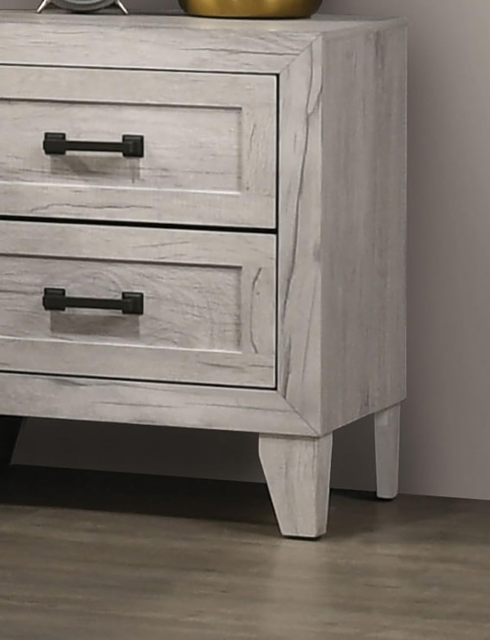 Bedside Table White Wash Finish Striking Elegant 1pc Nightstand Contemporary ...