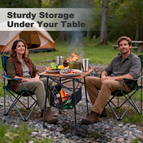 Odoland Portable Camping Table, Folding for Beach Outdoor Adjustable Height |...