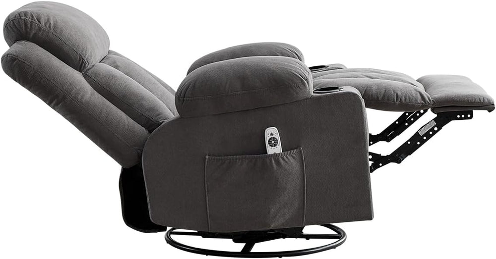 Swivel Rocker Recliner Chair with Vibration Massage & Lumbar Heating, Erg...