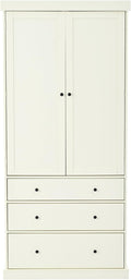 77 Inch High Freestanding Kitchen Sideboard, Farmhouse Sideboard Storage Cabinet with 3 Adjustable Shelves, 8 Door Shelves, 3 Drawers for Kitchen, Living Room and Dining Room (Cream)