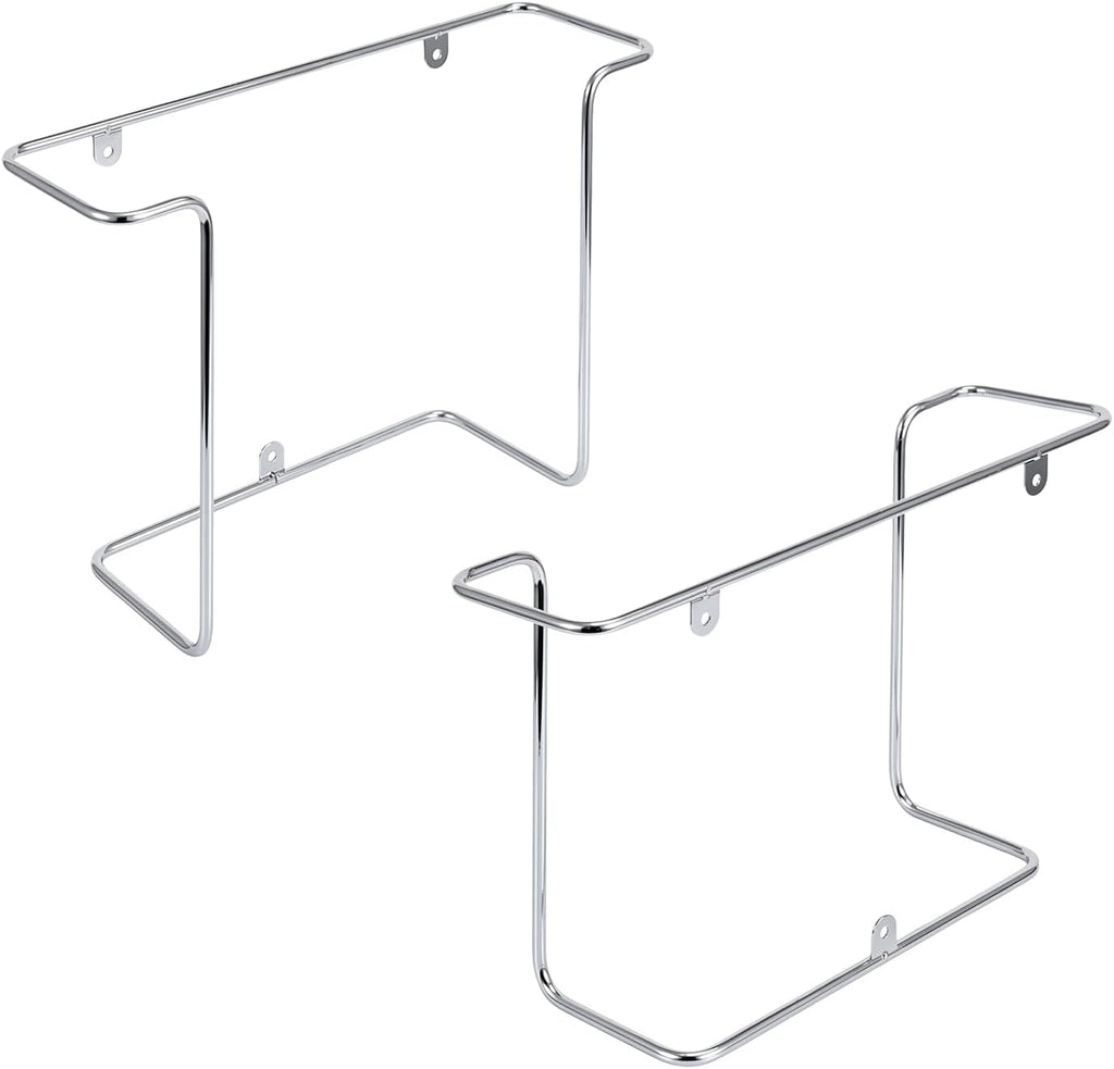 MyGift Modern Metal Wire Wall Mounted Vinyl Records Storage Racks, Hanging LP Record Holders, Floating Album Cover Display Shelves, Set of 2 (Silver-2 Pcs)