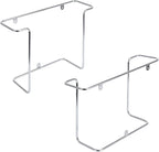 MyGift Modern Metal Wire Wall Mounted Vinyl Records Storage Racks, Hanging LP Record Holders, Floating Album Cover Display Shelves, Set of 2 (Silver-2 Pcs)