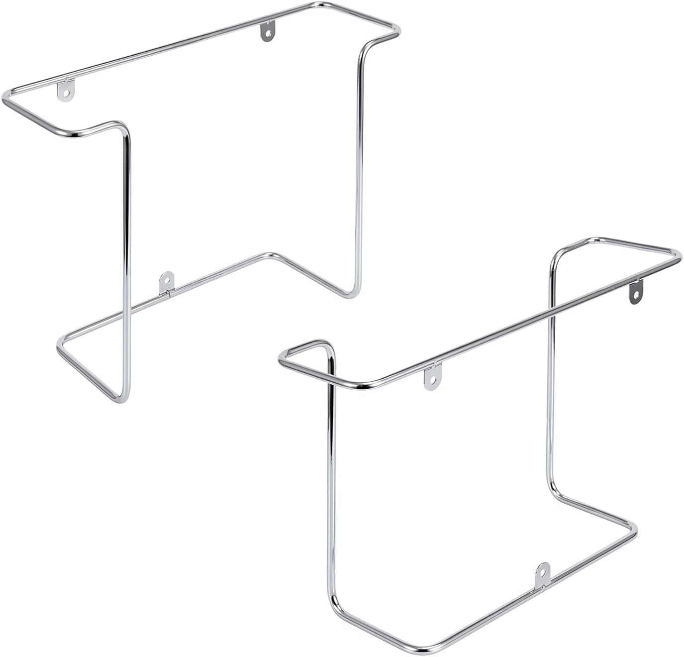 MyGift Modern Metal Wire Wall Mounted Vinyl Records Storage Racks, Hanging LP Record Holders, Floating Album Cover Display Shelves, Set of 2 (Silver-2 Pcs)