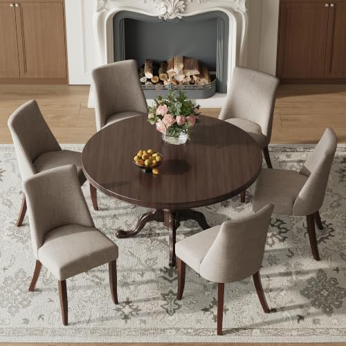 COLAMY Upholstered Dining Chairs Set of 6, Mid Century Modern Kitchen Chairs ...