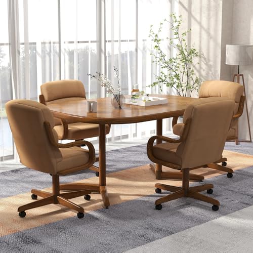 Chromcraft Douglas D9550 Swivel-Tilt Dining Chair - Chestnut - MAJ6-4pc | Cas...