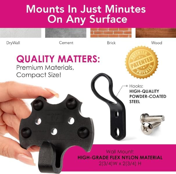 HangSmart TV® Wall Mount NO Stud - Original & Patented Easy Install, DIY ...