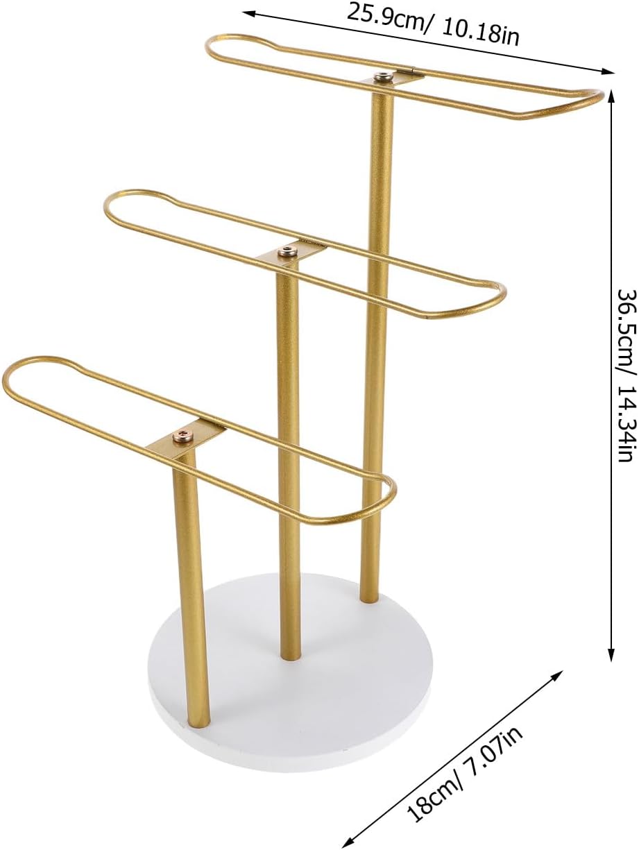 Headband Holder Organizer Stand Metal 3-Tier Hairband Display Rack Hair Hoop Hair Accessories Holder Bracelet Jewelry Stand