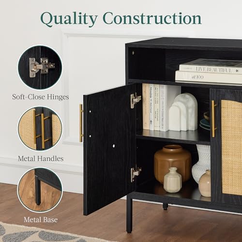 Best Choice Products Rattan Sideboard Buffet Cabinet, Entryway Table, Accent ...