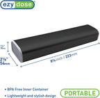EZY DOSE Slide Pill Organizer, Stylish Medication Storage Case with Durable BPA-Free Plastic with Aluminum Exterior, Large 7-Day Weekly Compartments, Tablets, Vitamins, Compact, 9-Inch, Black